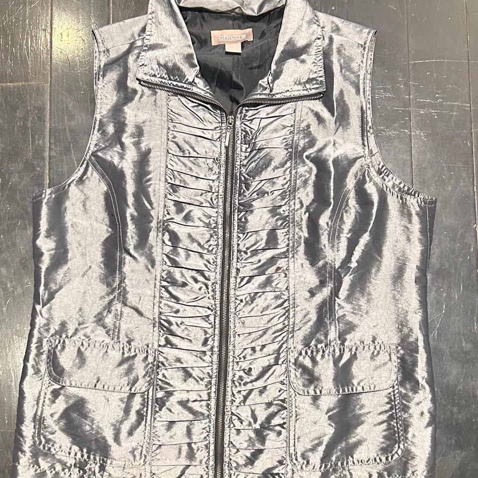 Chico's Metallic Silver Vest